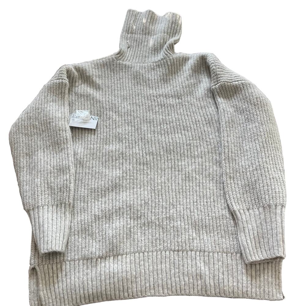 NWT Nine West Cowl Neck Gray Chunky Sweater-Size Large